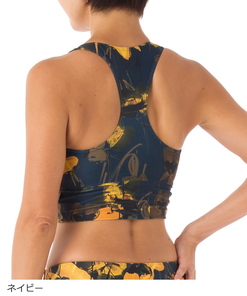 【シミ有り】 【0116】Pullush ミディアムトップ ヨガウェア RS-L466T RealStone リアルストーン Mサイズ ネイビー アウトレット