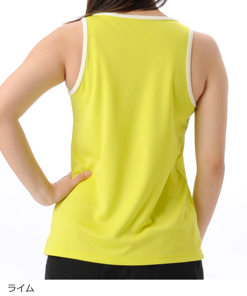 【シワ有り】 【0056】プリント タンクトップ フィットネスウェア OM-C908TT G-FIT ジーフィット Lサイズ ライム アウトレット