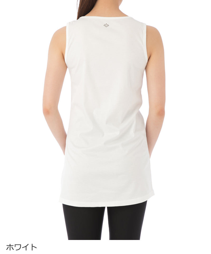 【シワ有り】 【0085】ロングタンクトップ ヨガウェア RW-C013TT RealStone リアルストーン Lサイズ ホワイト アウトレット