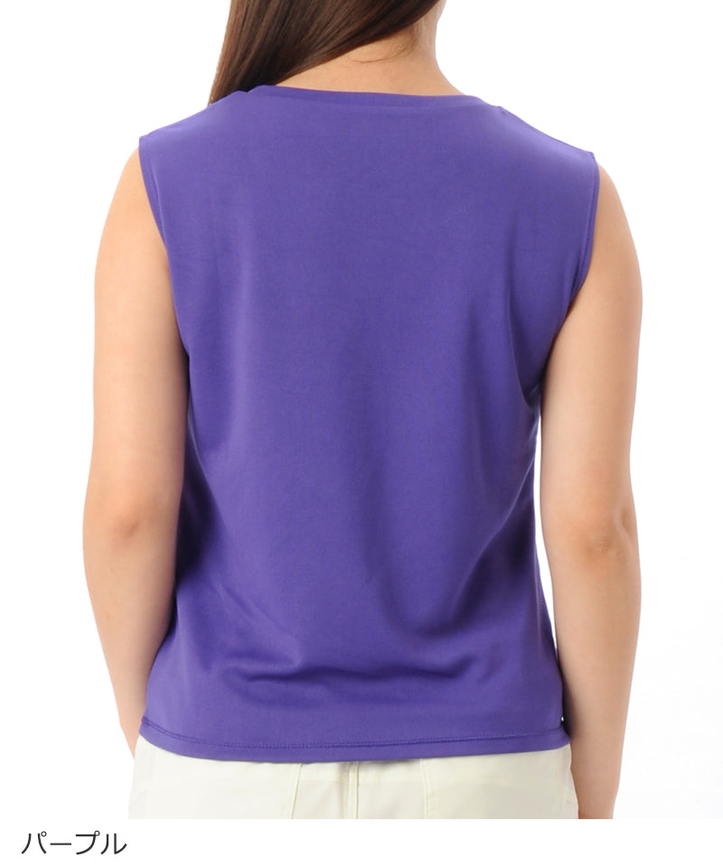 【シワ有り】 【0144】プリント タンクトップ フィットネスウェア OM-C868TT Lサイズ パープル G-FIT ジーフィット アウトレット