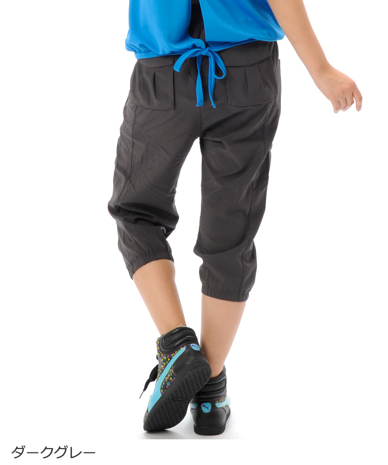 【キズ有り】【0259】エアパン サルエル カプリ パンツ フィットネスウェア MS -N021PP G-FIT ジーフィット Lサイズ ダークグレー アウトレット