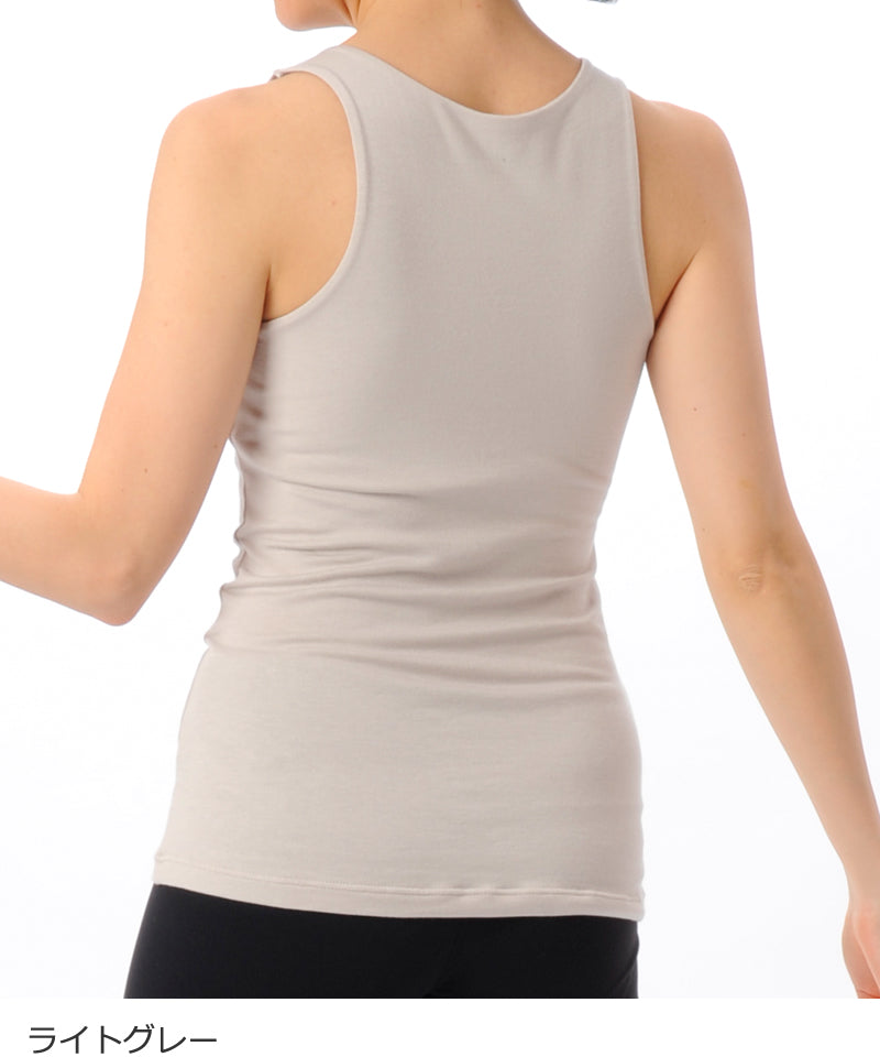 【シワ有り】 【0025】フィットタンクトップ ヨガウェア RS-C320TT RealStone リアルストーン Lサイズ ライトグレー アウトレット