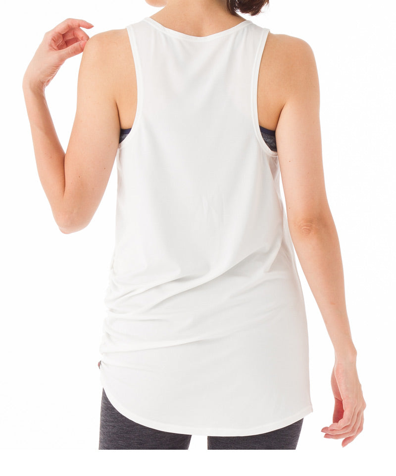 【シワ有り】 【0093】Flowy タンクトップ ヨガウェア RS-C367TT RealStone リアルストーン Lサイズ ホワイト アウトレット