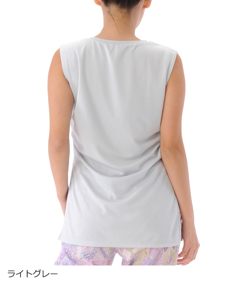 【シワ有り】 【0074】タンクトップ フィットネスウェア OR-C009TT G-FIT ジーフィット Mサイズ ライトグレー アウトレット