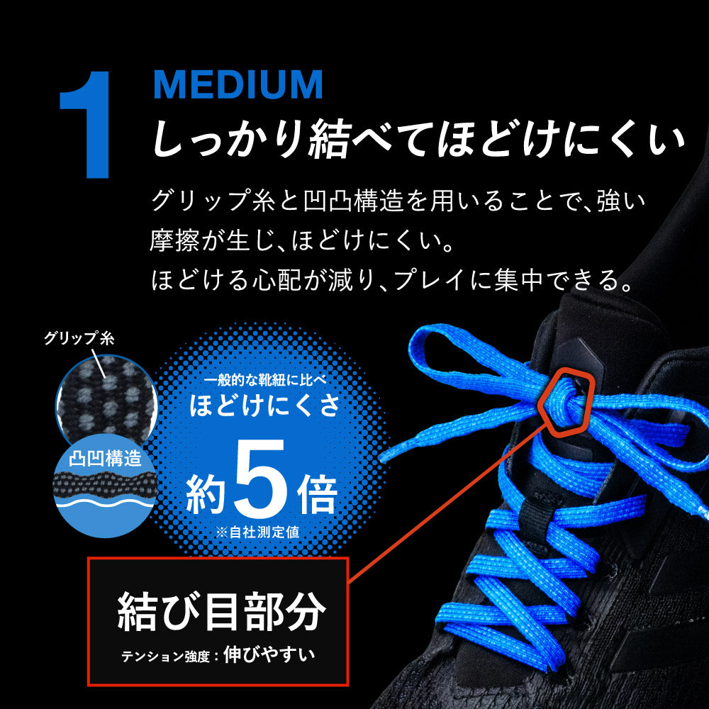 伸縮率の異なる靴ひもが生むパフォーマンスアップ MAGICLACE 2.0 マジックレース 2.0
