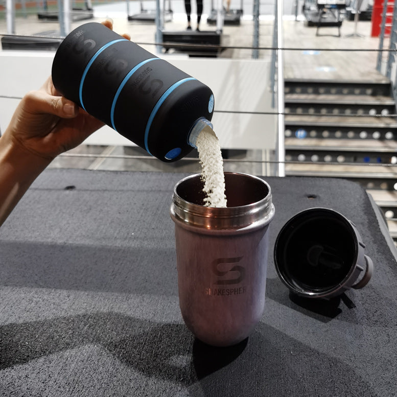 ShakeSphere プロテインパウダー スタッカブルストレージ コンテイナー85g 3オンス シアンブルー