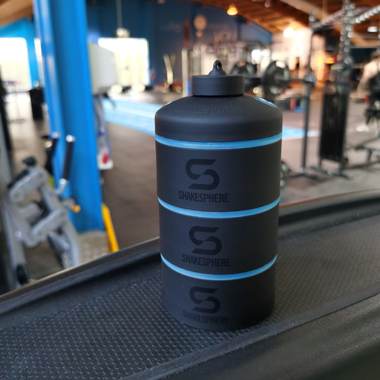 ShakeSphere プロテインパウダー スタッカブルストレージ コンテイナー85g 3オンス シアンブルー