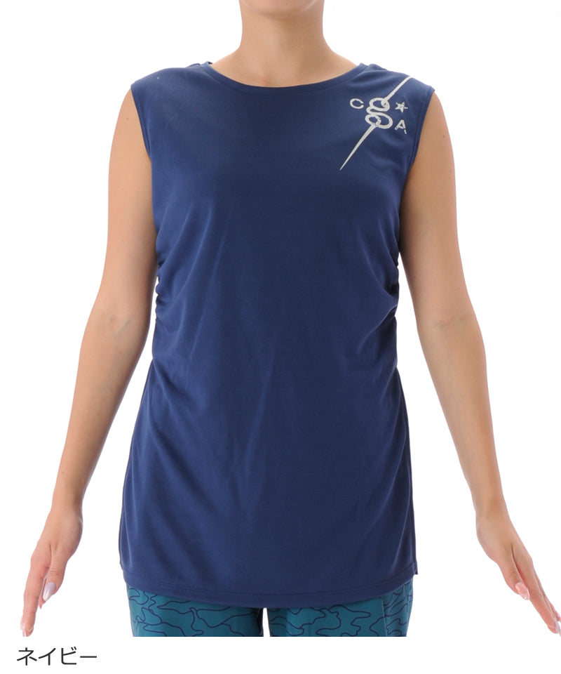【シワ有り】 【0148】タンクトップ フィットネスウェア OR-C009TT Mサイズ ネイビー G-FIT ジーフィット アウトレット