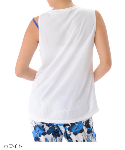 【シワ有り】 【0147】タンクトップ フィットネスウェア OR-C013TT Lサイズ ホワイト G-FIT ジーフィット アウトレット