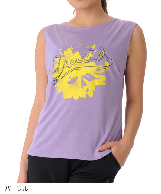 【シワ有り】【0190】タンクトップ フィットネスウェア GR-C049TT G-FIT ジーフィット Lサイズ パープル アウトレット