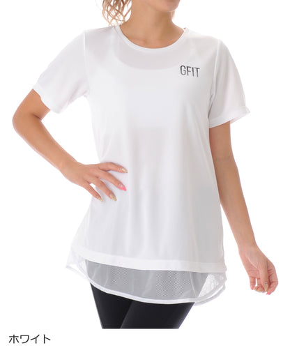 【シワ有り】【0317】Tシャツ フィットネスウェア OS-C003TS G-FIT VISTA ジーフィット Lサイズ ホワイト アウトレット