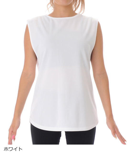 【シワ有り】【0168】バックオープン タンクトップ フィットネスウェア OS-C004TT G-FIT VISTA ジーフィット Lサイズ ホワイト アウトレット