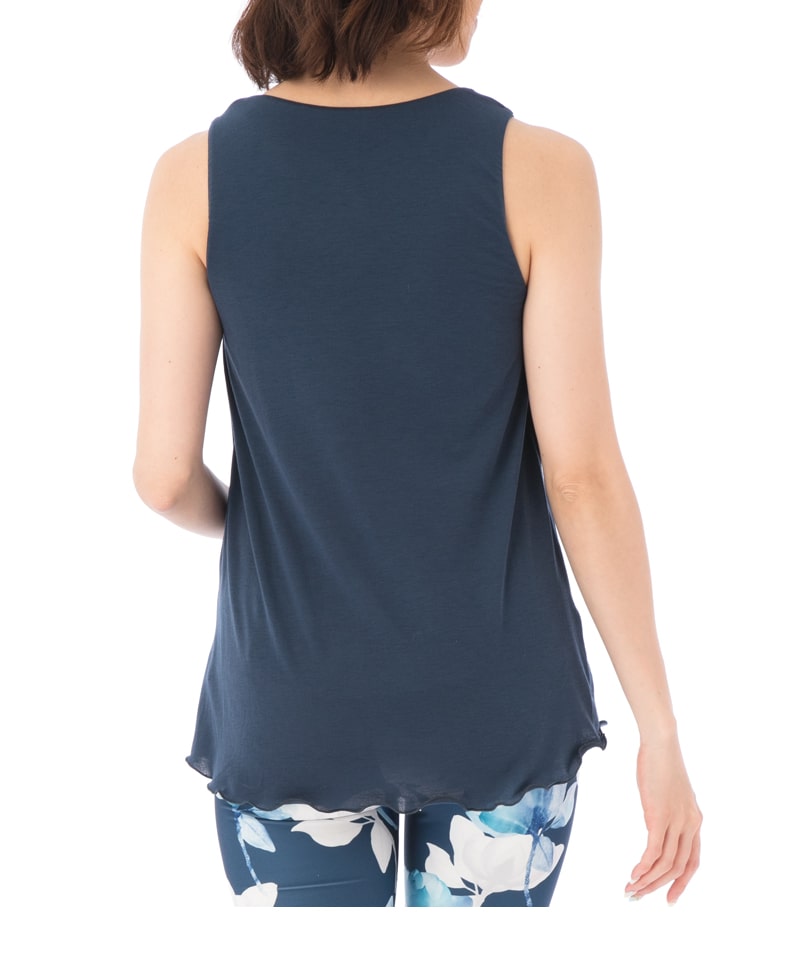 【シワ有り】 【0044】タンクトップ  ヨガウェア RS-C396TT RealStone リアルストーン Lサイズ ネイビー アウトレット