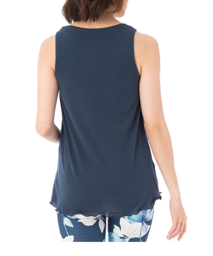 【シワ有り】 【0044】タンクトップ  ヨガウェア RS-C396TT RealStone リアルストーン Lサイズ ネイビー アウトレット