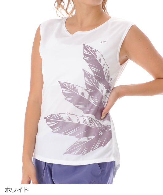 【シワ有り】 【0153】タンクトップ フィットネスウェア OS-C011TT Lサイズ ホワイト ジーフィット アウトレット
