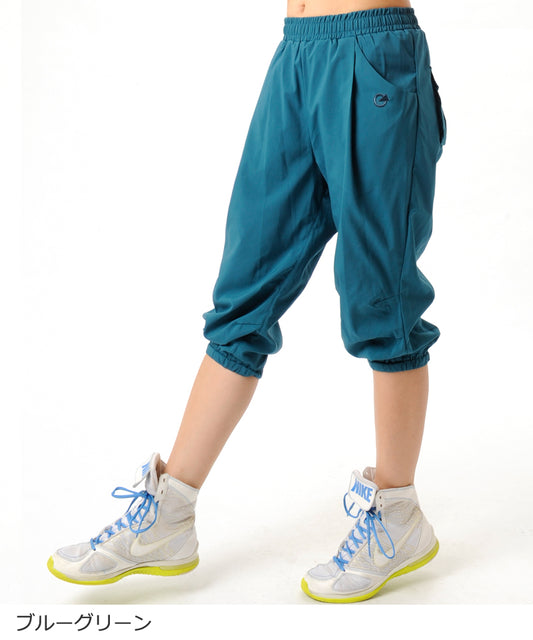 【シワ有り】【0250】エアパンZERO サルエルカプリパンツ フィットネスウェア GZ-N003PP G-FIT ジーフィット Sサイズ ブルーグリーン アウトレット