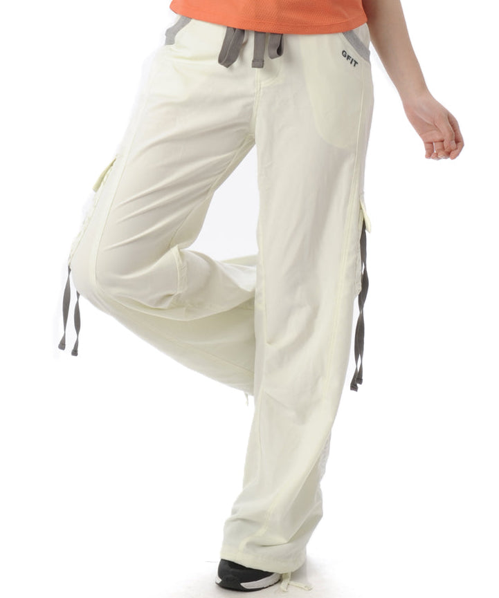 【シミ有り】【0246】ロングパンツ フィットネスウェア OM-N125PP G-FIT ジーフィット Mサイズ オフホワイト アウトレット