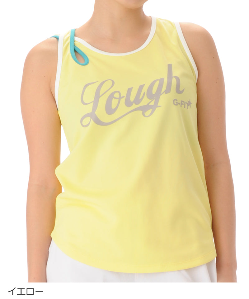 【シワ有り】 【0151】デザインタンク フィットネスウェア OM-C977TT Lサイズ イエロー G-FIT ジーフィット アウトレット