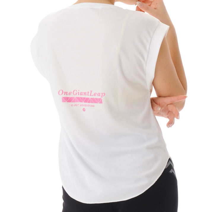 【シワ有り】 【0061】デザイン タンクトップ フィットネスウェア OM-C996TT G-FIT ジーフィット Lサイズ ホワイト アウトレット