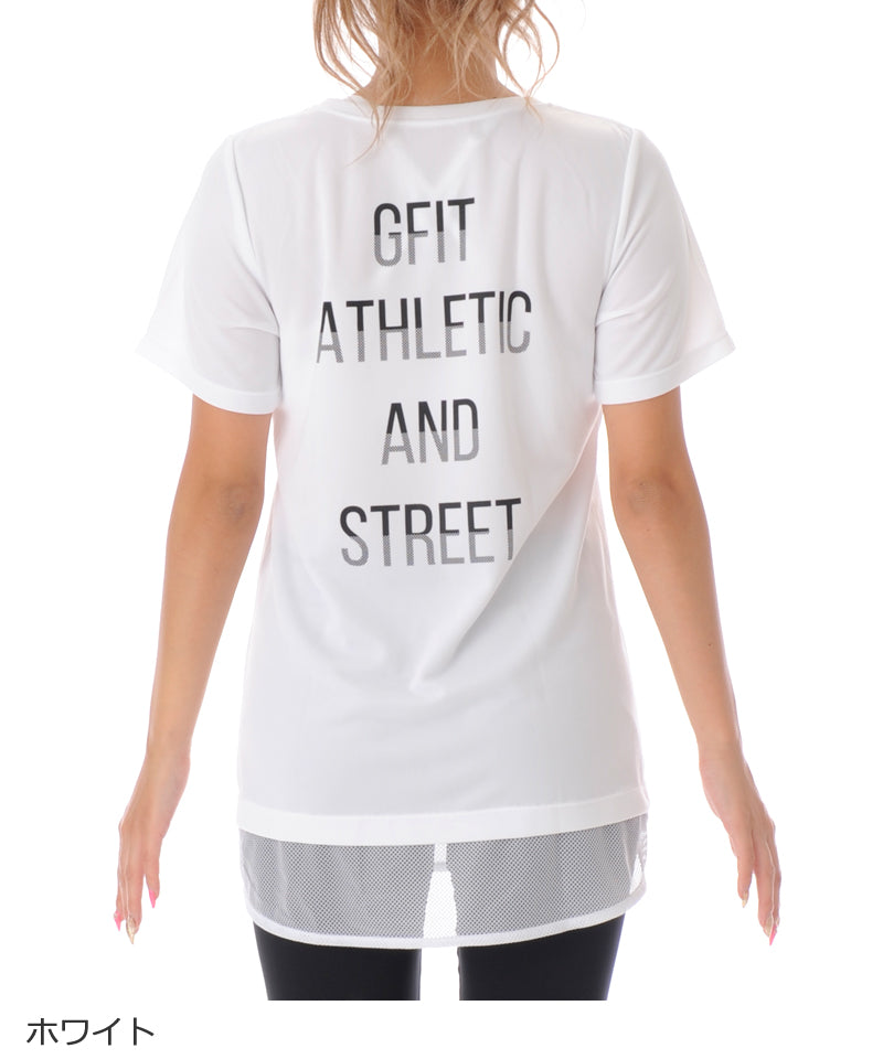 【シワ有り】【0280】Tシャツ フィットネスウェア OS-C003TS G-FIT VISTA ジーフィット Lサイズ ホワイト アウトレット