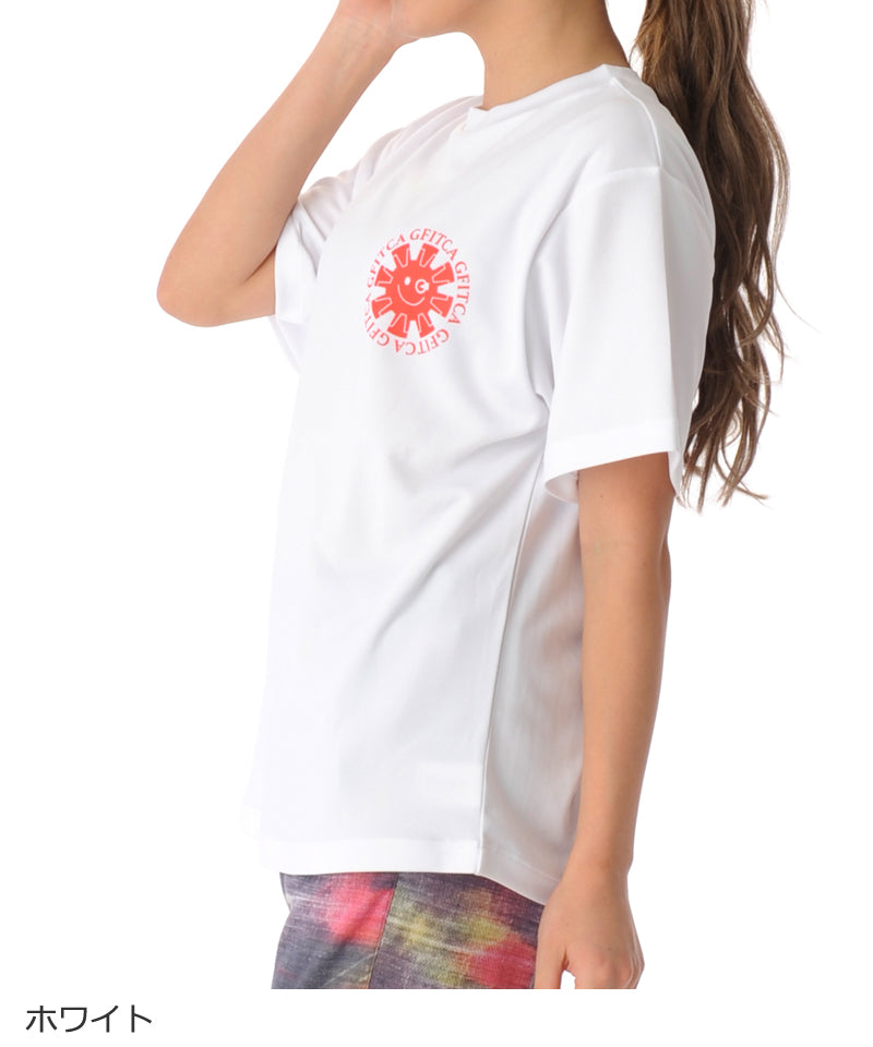 【シワ有り】【0275】デザインTシャツ フィットネスウェア GA-C604TS G-FIT ジーフィット Mサイズ ホワイト アウトレット