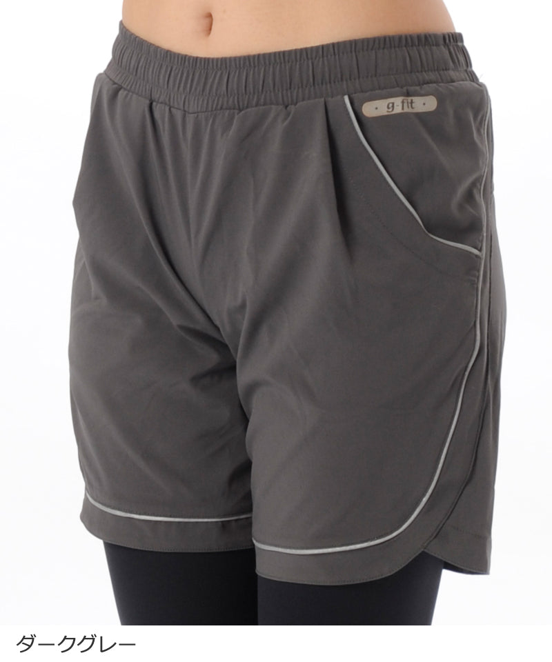 【シワ有り】 【0007】エアパン ハーフ フィットネスウェア MS-N023PP G-FIT ジーフィット Lサイズ ダークグレー アウトレット