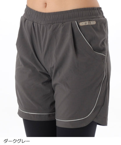 【シワ有り】 【0007】エアパン ハーフ フィットネスウェア MS-N023PP G-FIT ジーフィット Lサイズ ダークグレー アウトレット