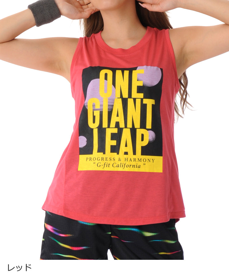 【シワ有り】 【0009】タンクトップ フィットネスウェア GA-C594TT G-FIT ジーフィット Mサイズ レッド アウトレット