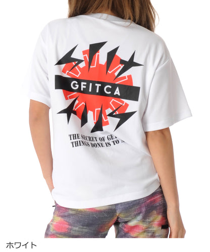 【シワ有り】【0275】デザインTシャツ フィットネスウェア GA-C604TS G-FIT ジーフィット Mサイズ ホワイト アウトレット
