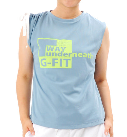 【シワ有り】【0172】デザインタンク フィットネスウェア OM-C958TT G-FIT ジーフィット Mサイズ ブルー アウトレット