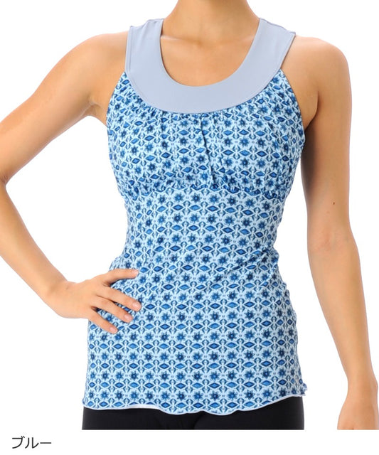 【シミ有り】【0222】デザインタンク  ヨガウェア RS-L429T RealStone  リアルストーン Lサイズ ブルー アウトレット