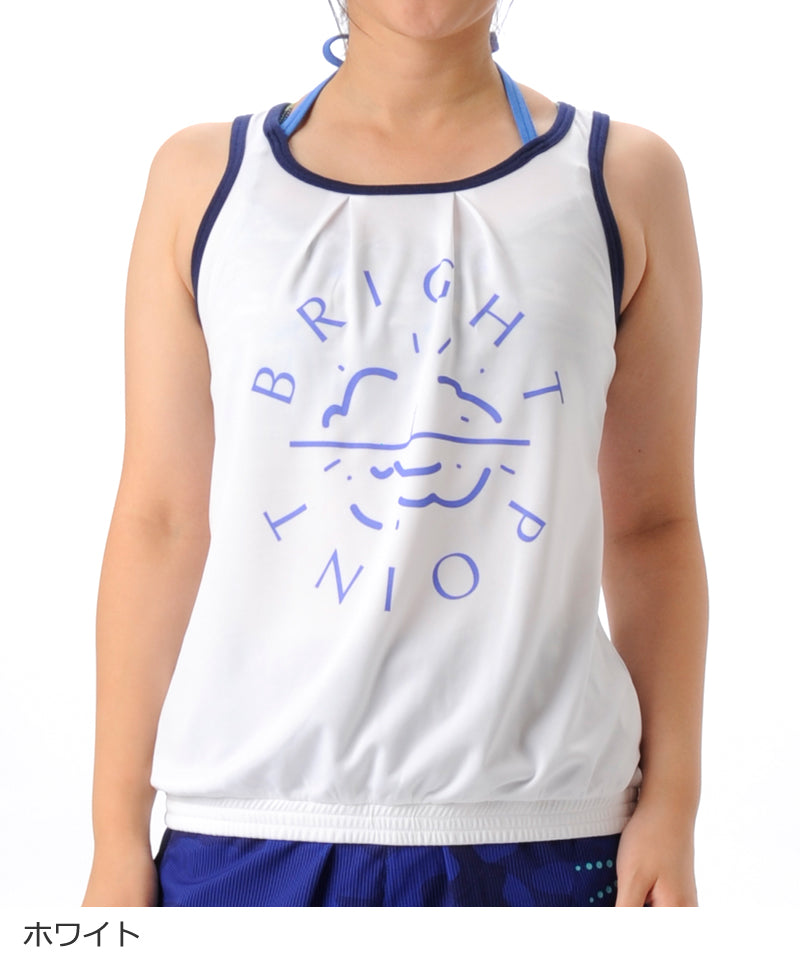 【シワ有り】【0167】デザイン タンクトップ フィットネスウェア OM-C897TT G-FIT ジーフィット Mサイズ ホワイト アウトレット