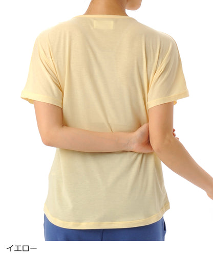 【シワ有り】【0276】Tシャツ  ヨガウェア RS-C358TS RealStone  リアルストーン Mサイズ イエロー アウトレット