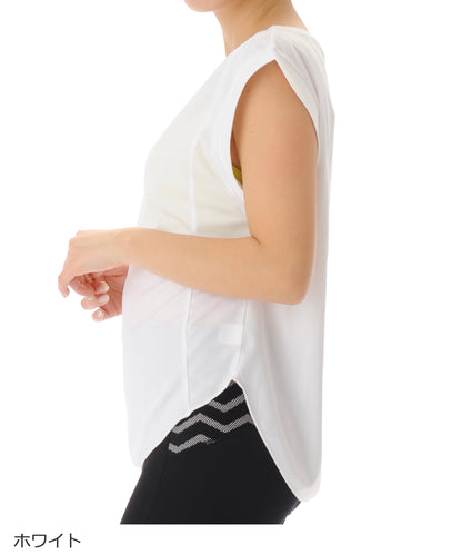 【シワ有り】 【0061】デザイン タンクトップ フィットネスウェア OM-C996TT G-FIT ジーフィット Lサイズ ホワイト アウトレット