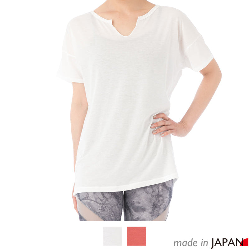 【シワ有り】【0316】Tシャツ  ヨガウェア RS-C389TS RealStone  リアルストーン Mサイズ ホワイト アウトレット