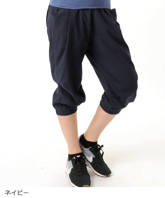 【シワ有り】【0255】エアパンZERO サルエルカプリパンツ フィットネスウェア GZ-N003PP G-FIT ジーフィット Sサイズ ネイビー アウトレット
