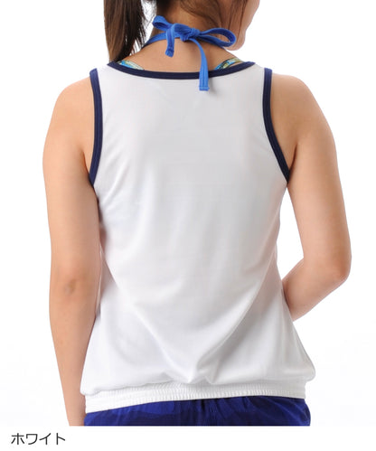 【シワ有り】【0167】デザイン タンクトップ フィットネスウェア OM-C897TT G-FIT ジーフィット Mサイズ ホワイト アウトレット