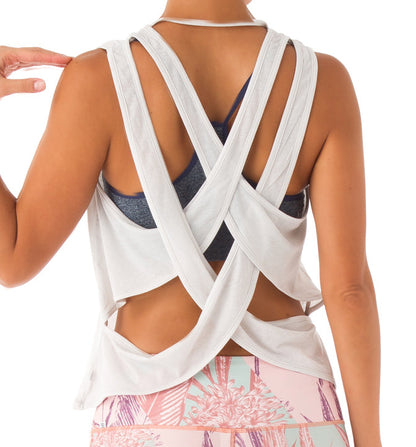 【シワ有り】 【0091】タンクトップ  ヨガウェア RS-C377TT RealStone  リアルストーン Mサイズ ライトグレー アウトレット