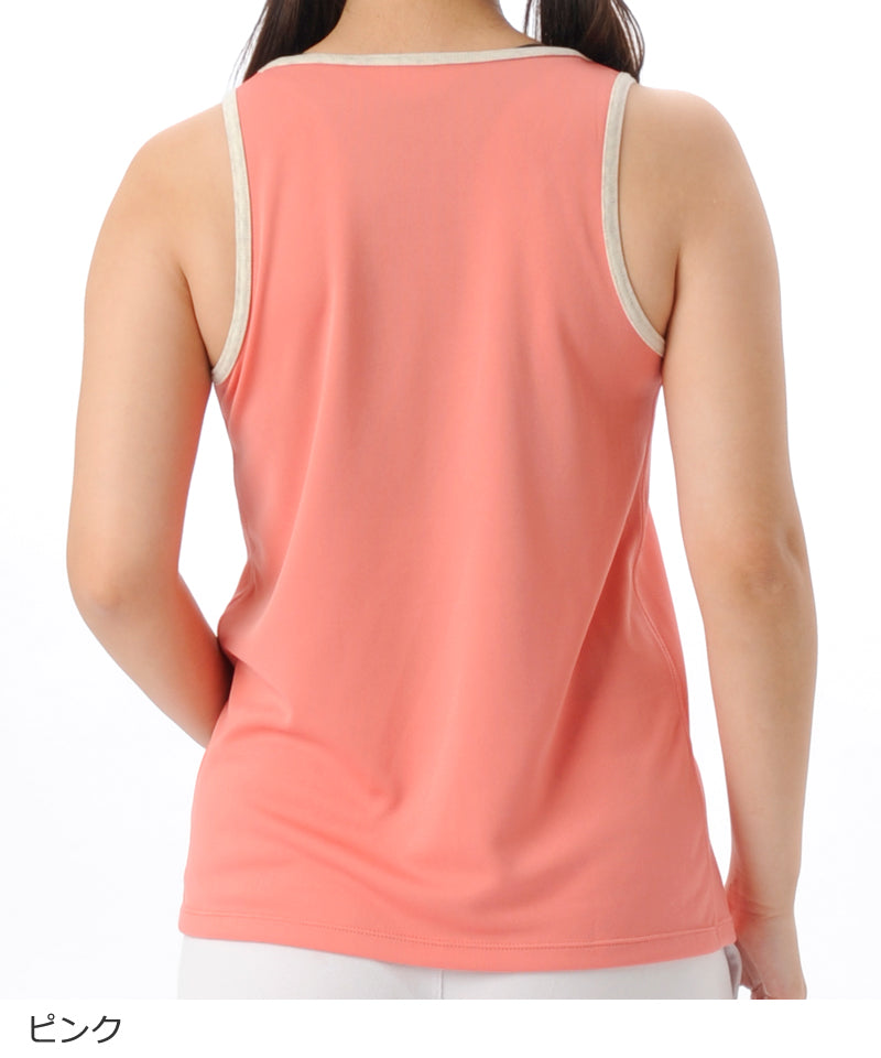 【シワ有り】 【0150】プリント タンクトップ フィットネスウェア OM-C908TT Lサイズ ピンク G-FIT ジーフィット アウトレット