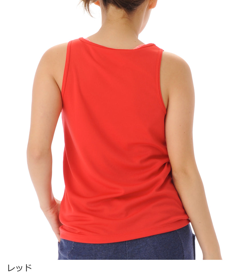 【シワ有り】 【0126】タンクトップ フィットネスウェア OM-C995TT Lサイズ レッド G-FIT ジーフィット アウトレット