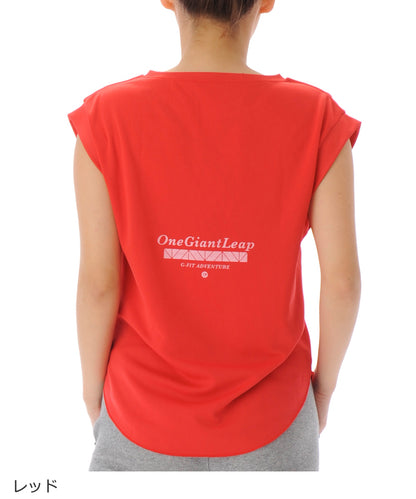 【シワ有り】 【0149】デザイン タンクトップ フィットネスウェア OM-C996TT Lサイズ レッド G-FIT ジーフィット アウトレット