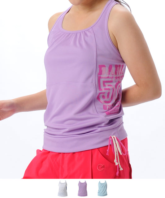 【シワ有り】 【0076】サイド紐 タンクトップ フィットネスウェア OM-C925TT G-FIT ジーフィット Mサイズ ラベンダー アウトレット