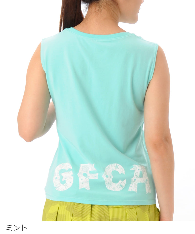 【シワ有り】 【0054】ポケットプリント タンクトップ フィットネスウェア OM-C875TT G-FIT ジーフィット Lサイズ ミント アウトレット