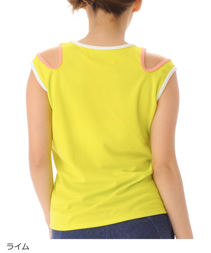 【シワ有り】 【0152】タンクトップ フィットネスウェア OM-C994TT Mサイズ ライム G-FIT ジーフィット アウトレット