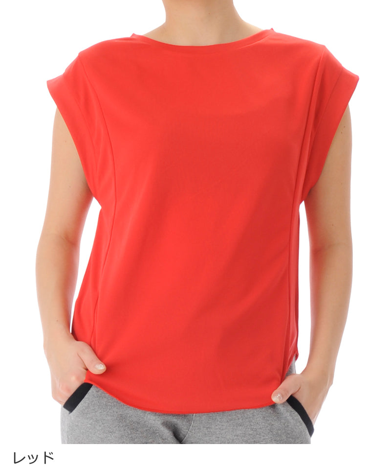 【シワ有り】 【0149】デザイン タンクトップ フィットネスウェア OM-C996TT Lサイズ レッド G-FIT ジーフィット アウトレット
