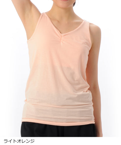【シワ有り】 【0086】フィットタンクトップ  ヨガウェア RS-C310T RealStone  リアルストーン Mサイズ ライトオレンジ アウトレット