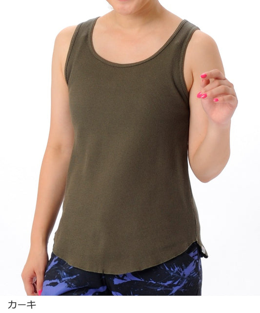 【シワ有り】 【0045】タンクトップ フィットネスウェア GA-C524TT G-FIT ジーフィット Lサイズ カーキ アウトレット