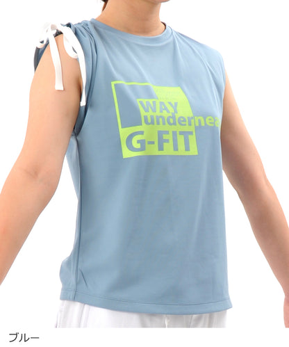 【シワ有り】【0172】デザインタンク フィットネスウェア OM-C958TT G-FIT ジーフィット Mサイズ ブルー アウトレット