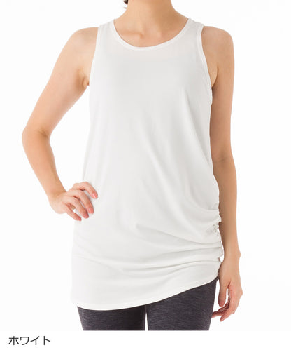【シワ有り】 【0087】Flowy タンクトップ  ヨガウェア RS-C367TT RealStone  リアルストーン Lサイズ ホワイト アウトレット