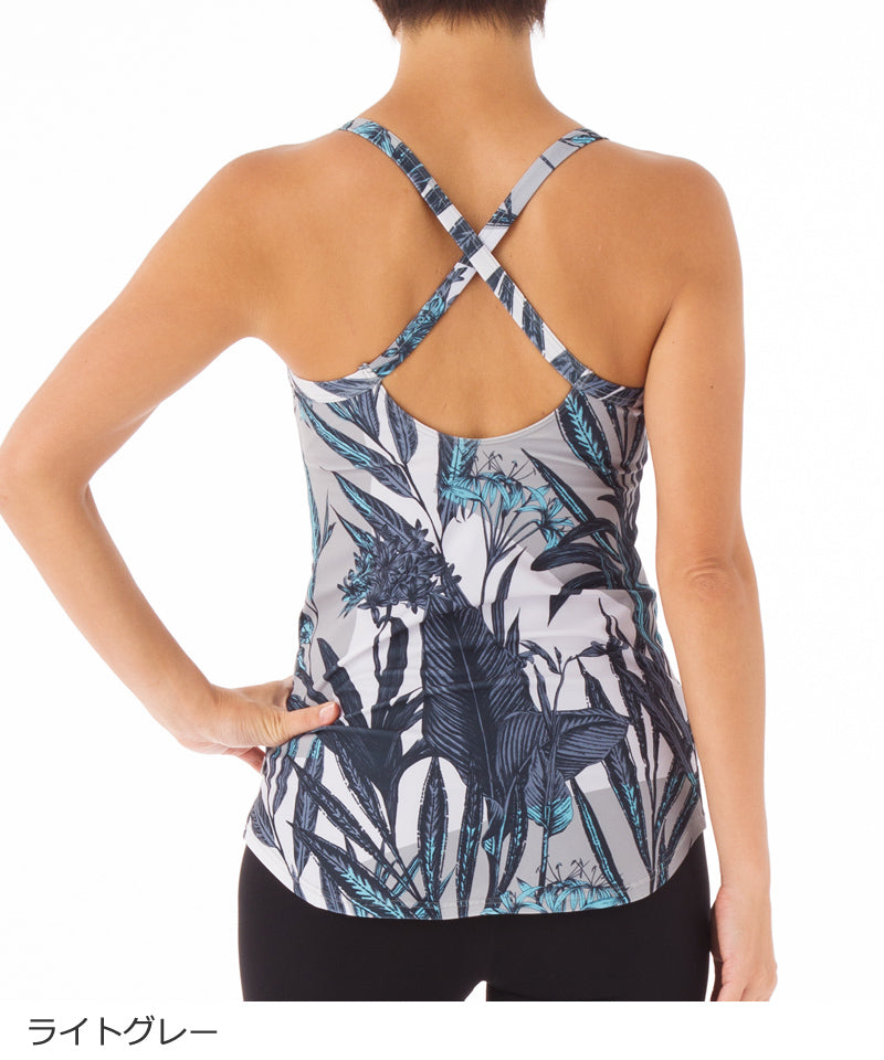 【シワ有り】【0203】キャミトップ  ヨガウェア RS-L463T RealStone  リアルストーン Lサイズ ライトグレー アウトレット